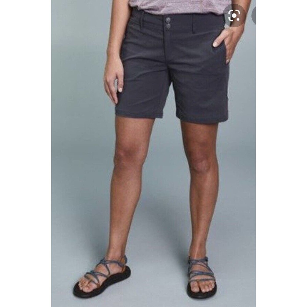 Prana Women’s Revenna 7" Inseam Stretch Nylon Hiking Shorts Dark Gray Size 6